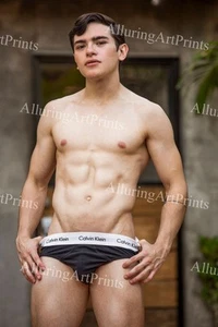 Impresión fotográfica modelo masculino desnudo delgado guapo trozo abdominales universidad -X374 - Imagen 1 de 1