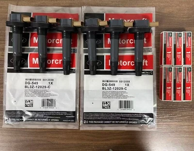 6PCS GENUINE DG549 Ignition Coil SP580 Spark Plug For Motorcraft Ford F150 3.5L - Image 1 of 4