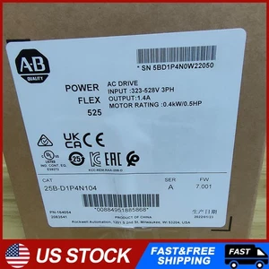 New Sealed AB 25B-D1P4N104 PowerFlex 525 0.4kW (0.5Hp) AC Drive - Picture 1 of 6
