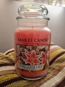 YANKEE CANDLE Large Jar Candle Stargazer Lily 2015 Pour. 623g 120-150hr Burn New - Picture 1 of 4