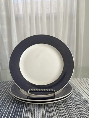 GID 93 By Gibson Designs (3) Lunch Plates 9” Cobalt Band Coupe, No Trim - Image 1 of 4