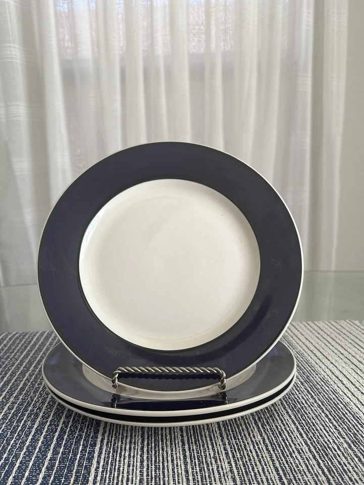 GID 93 By Gibson Designs (3) Lunch Plates 9” Cobalt Band Coupe, No Trim - Image 1 of 4
