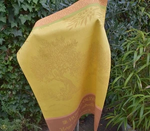 Geschirrtuch Baumwolle Jacquard 50x70 cm gelb mit Olivenmotiven aus Frankreich - Bild 1 von 4