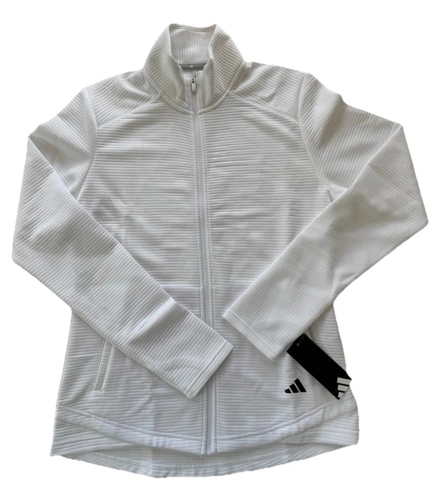ADIDAS GOLF Women’s Textured Zip Up Jacket ADVW0063 White Size Large