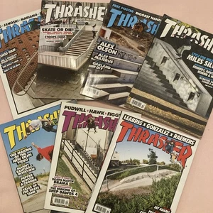 Seven Thrasher Skateboard magazines 2013/14 nos 400 401 404 407 411 412 413 read - Picture 1 of 24