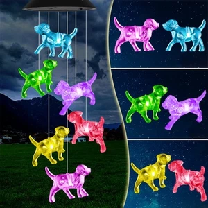 Dog Wind Chimes,Waterproof Solar Wind Chime for Outdoor Indoor, LED Wind Chim... - Picture 1 of 7