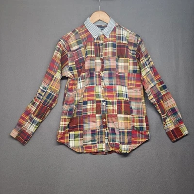 Polo Ralph Lauren Shirt Boys L 16/18 Red Madras Patchwork Long Sleeve Button Up - Image 1 of 4