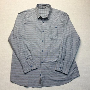 Toad & Co Mens Shirt Size XXL Blue Gray Striped Button Up Long Sleeve Collared - Picture 1 of 5