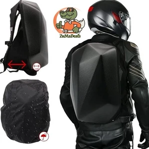 JFG RACING Motorcycle Backpack 30L,Universal Hard Shell Helmet Backpack... - Foto 1 di 4