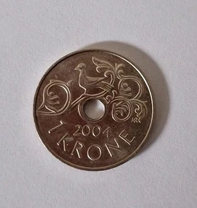 Norwegische 1 Kronen Münze 2004 - Bild 1 von 2