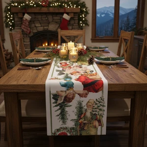 Kitchen runner 55x150 Christmas table centerpiece Postcards - Picture 1 of 2