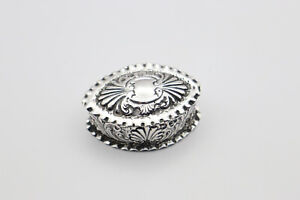 Beautiful Antique Victorian Silver Miniature Trinket Jewellery Box Chester 1895