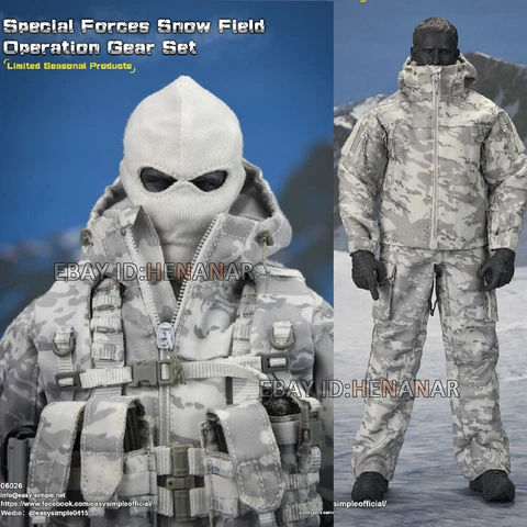 Easy&Simple Special Forces Snow Field Operation Gear Set Fit 1/6 Action Figure Cover