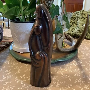 Faceless mother & children aluminum cast Bronze metal figurine statue 8.5" MCM - Picture 1 of 7