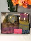 NWT KATE SPADE NY Ombre Wildflower Beanie Hat With Pom & Gloves Box Set