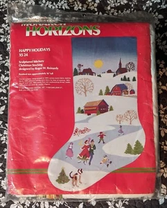 VTG Monach Horizons HAPPY HOLIDAYS Sculptured Stitchery Christmas Stocking KIT - Picture 1 of 4