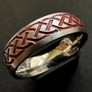 Lord Of The Rings ROHAN 2 red inscription, stainless steel laser engraved - Foto 1 di 4
