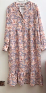 THOM Thomas Rath Maxi Kleid Zierausschnitt 24 (48) Pastellfarben Volant QVC NEU - Bild 1 von 5