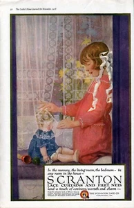 1918 SCRANTON CURTAIN LACE HOME DECOR SARAH STILWELL WEBER ARTIST AD 6478 - Picture 1 of 1