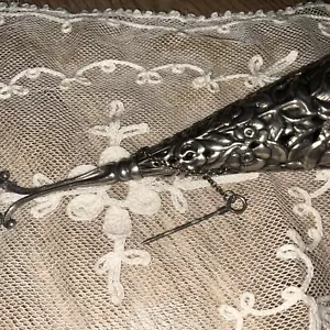 Antico bouquet Sterling Repousse Tussy Mussy Naso Spose Gay - Foto 1 di 8