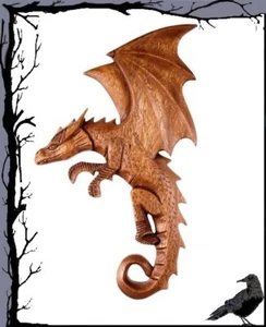 Holz Mittelalter Wandzierde - Drachen - Drache Links schauend - Bild 1 von 1