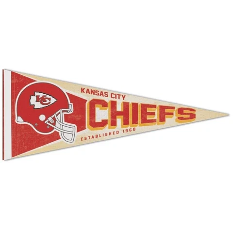 KANSAS CITY CHIEFS CLASSIC LOGO VINTAGE PREMIUM QUALITY PENNANT 12"X30" BANNER Cover