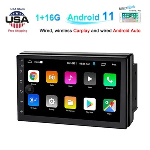 Single 1DIN Rotatable 7'' Android 11 Touch Screen Car Stereo Radio GPS Wifi 2022 - Picture 1 of 12