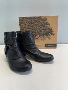 Cobb Hill By New Balance Women’s 10M Alexandra Black Leather Side Zip Bootie - Picture 1 of 19