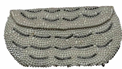 Sarne Import Purse Clutch Handbag Beaded Vintage Hand Made in Japan Cream READ - Image 1 of 4
