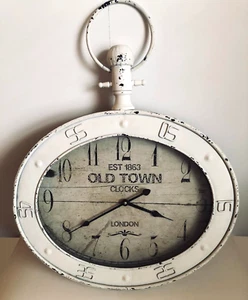 Old Town Clocks Rustic Wall Clock Large White  - Needs New Clock Movement - Picture 1 of 3