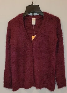 NWT GIRLS GYMBOREE SIZE L 10-12, WINE CARDIGAN SWEATER, SUPER SOFT - Picture 1 of 4