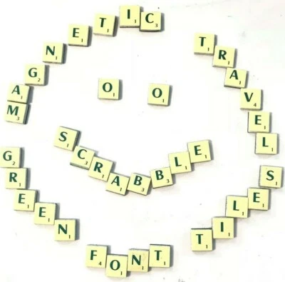 Pocket Scrabble Magnetic Tiles -Green Font Letters -Travel Spares Spare Tile VGC - Image 1 of 4