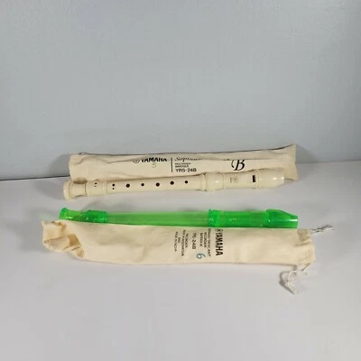 Grabadoras Yamaha YRS-24B Lote de 5/6 Off White Green Incluye Bolsas con Cordón Foto 1 de 3