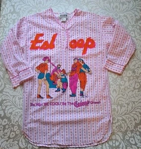 VTG 90s Esleep Pajama Hip Hop Flannel Striped SleepmShirt Girls 12 - Picture 1 of 7