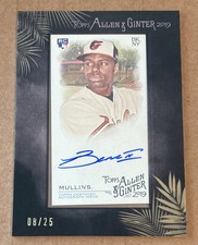 Cedric Mullins 2019 Topps Allen Ginter Black Mini Framed AUTO ROOKIE SSP #08/25