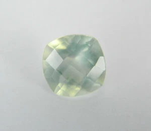 2.125 Carats Natural Green Prehnite Faceted Gemstone Checkerboard Cushion PRE01 - Picture 1 of 2