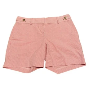 Ann Taylor Womens Striped Cotton Shorts=Pink/White-Size 0-NWT - Picture 1 of 7