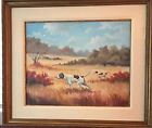 Vintage Painting With Rich Autumn Tones and a  Classic Hunting Scene Of Bird Dog