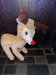 Vintage Rudolph Plush Large 1987 Made in USA 32" Tall Christmas Santa Reindeer - Picture 1 of 6