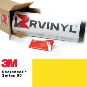 3M 50 Scotchcal Lemon Yellow 24 Vinyl Film Craft Sign Decal Hobby DIY Sheet Roll - Picture 1 of 9