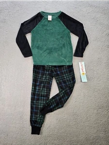 Cat & Jack Green Plaid Cozy Pajama Set Kids Size XS (4/5) - Picture 1 of 8