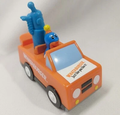 WHATABURGER Vintage Kids Meal pull string car premium penguin & robot Free ship - Image 1 of 4