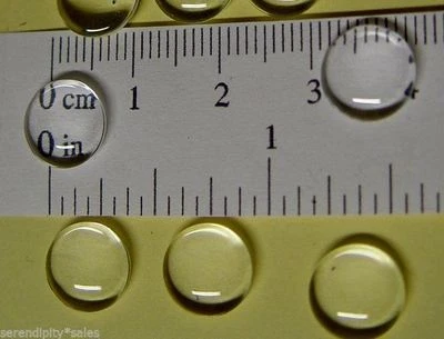 50 AZULEJOS DE VIDRIO TRANSPARENTE CABUJONES cúpula redonda 10 mm ~ ajuste de cabinas de cristal ~ aumento Foto 1 de 3