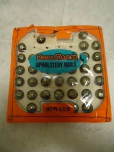 Deco Room Antique Brass # 7109H Upholstery Nails Open Package 38 Total Nails - Picture 1 of 2