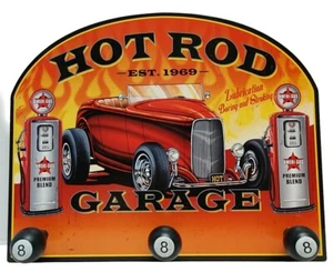 Arte de pared perchero/sombrero de garaje Hot Rod - Imagen 1 de 3
