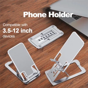 Desktop Mobile Phone Tablet Holder Metal Adjustable Portable Laptop Stand Holder - Picture 1 of 16