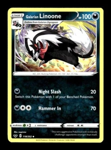 Pokemon Sword & Shield Base Set GALARIAN LINOONE 118/202 - Picture 1 of 1