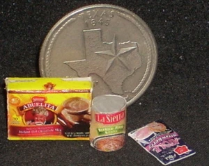 Kitchen Pantry #19 Can Refried Beans Atole Hot Chocolate Mix1:12 Miniature Texas - Picture 1 of 1
