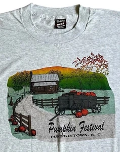 Vintage Single Stitch Pumpkintown Festival Grafik T-Shirt Gr. XXL grau FOTL selten S/S - Bild 1 von 9