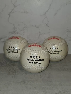 Worth 官方联赛垒球 12 英寸 WCS12 白色 批量 3 NOS 阅读 — 第 1/4 张图片